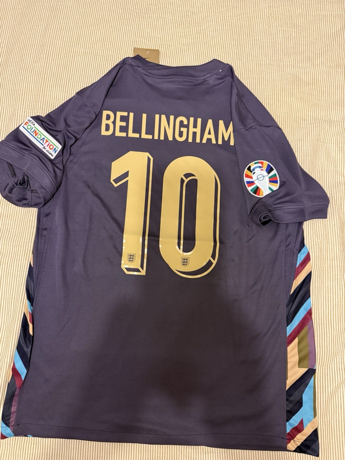 JUDE BELLINGHAM ENGLAND EURO AWAY  SHIRT LARGE  for sale on Ebay
