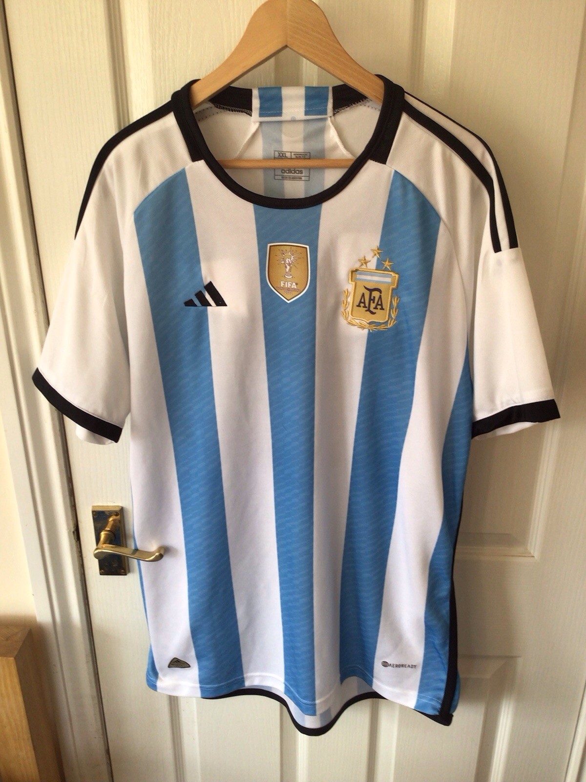 ARGENTINA WORLD CHAMPIONS 2022 ADIDAS HOME SHIRT MARADONA XXL 46” CHEST SUPERB for sale on Ebay