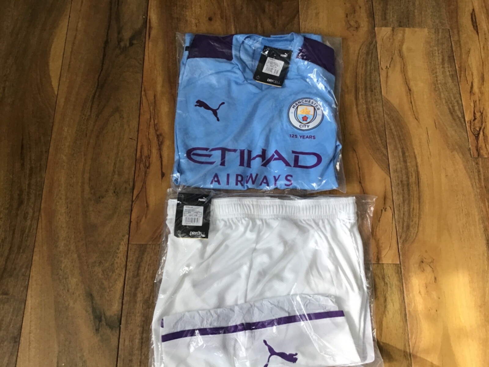 BNWT Manchester City 2019-2020Home Shirt Puma 125 Years  plus short. Age15/16 for sale on Ebay