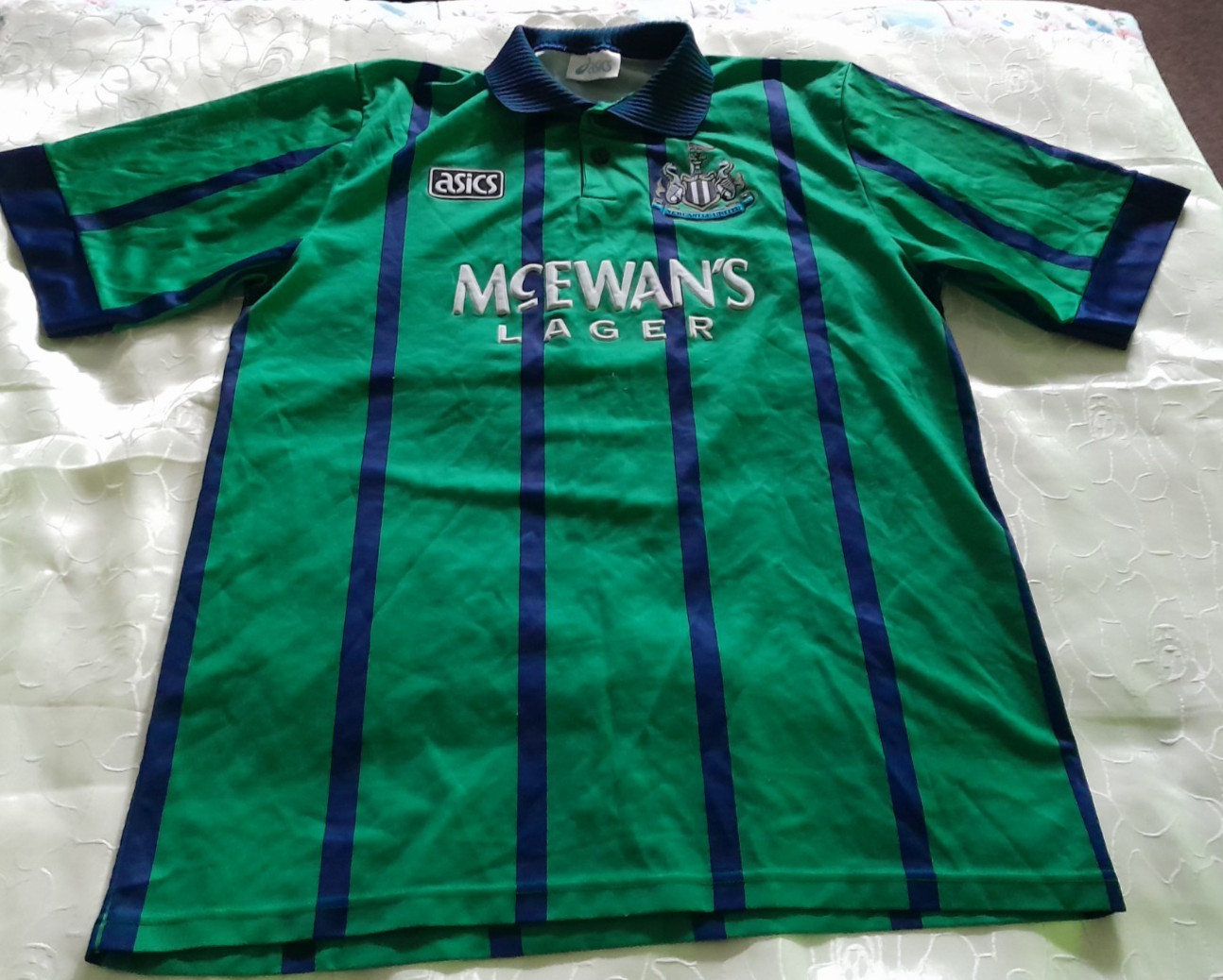 Vintage asics Newcastle United McEwans lager football shirt. Size L. Made in UK for sale on Ebay