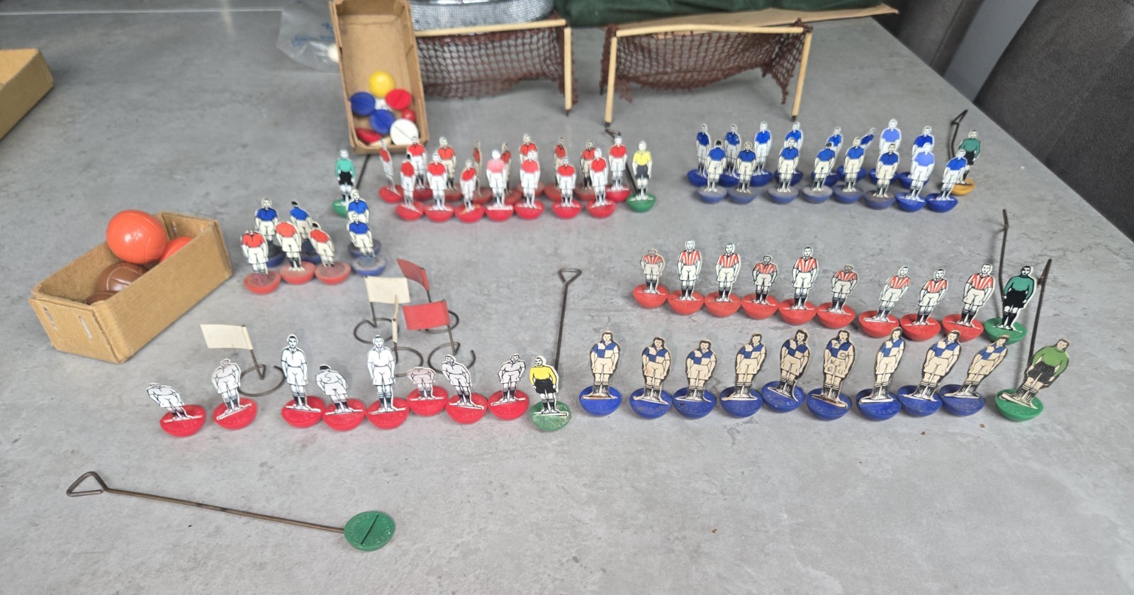 Subbuteo Flats Job Lot Of 65 Players And Accessories for sale on Ebay