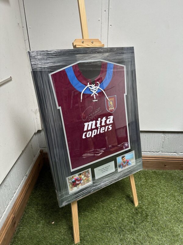Hand Signed and Framed Paul Mcgrath Aston Villa Shirt COA for sale on Ebay