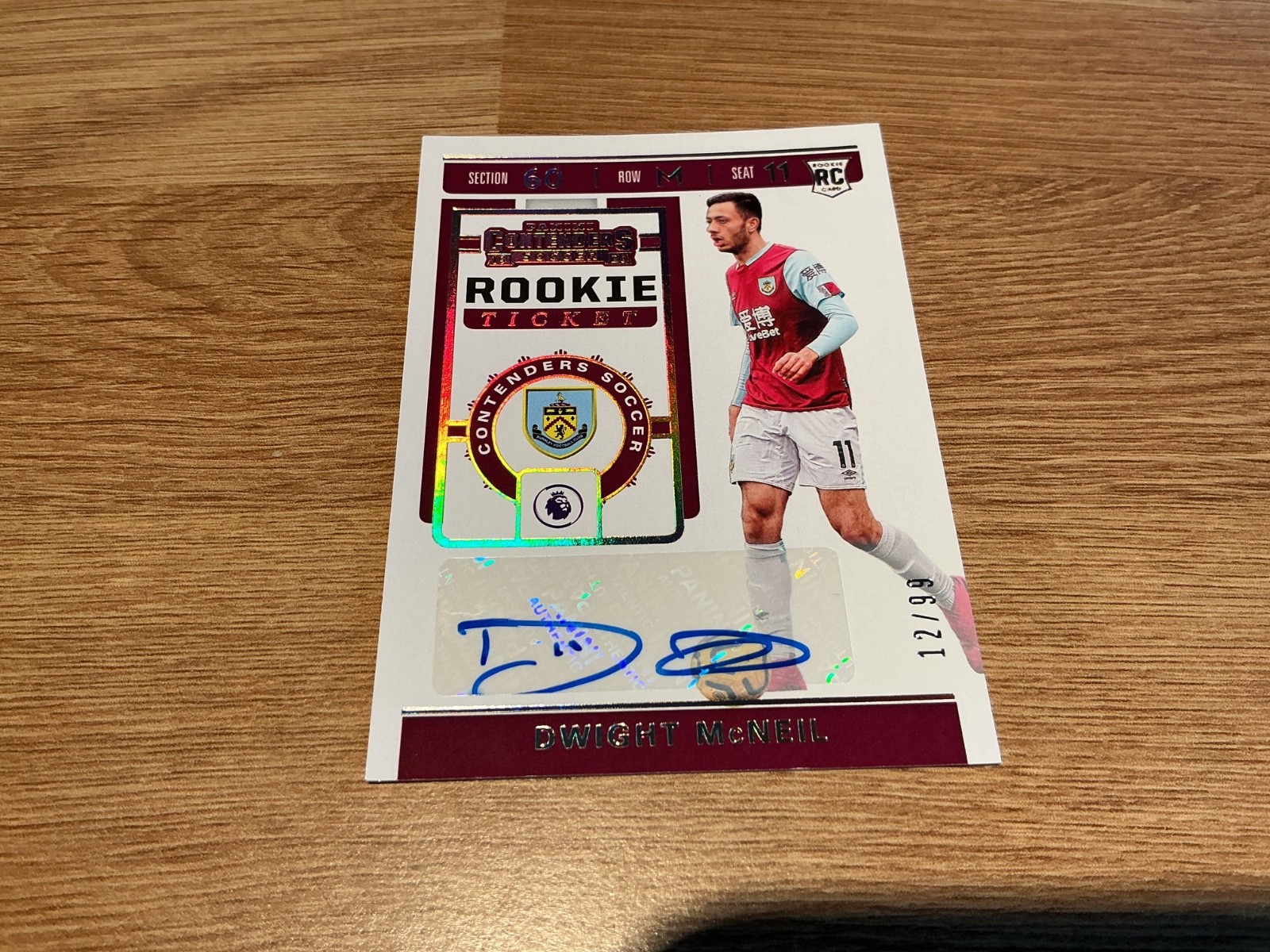 BURNLEY DWIGHT MCNEIL ROOKIE TICKET SIGNED CARD 12/99 for sale on Ebay