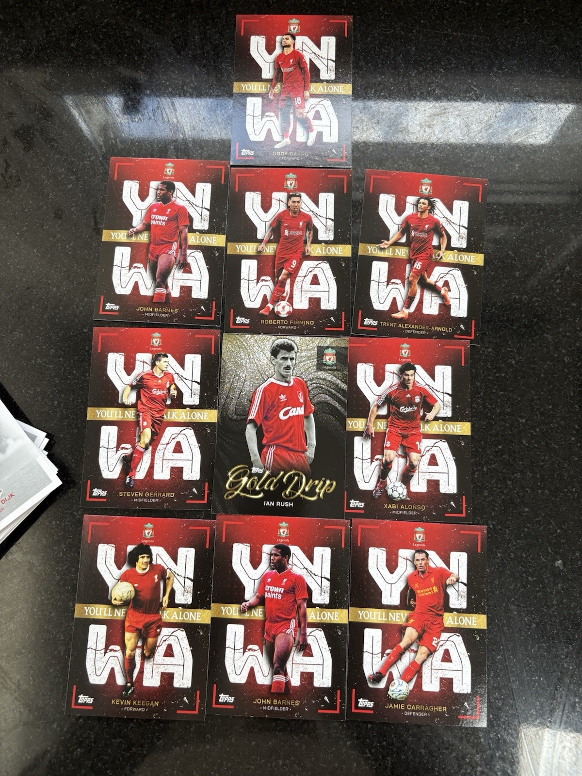 Ian Rush Topps Liverpool Team Set 2022/2023 Gold Drip YNWA and 23 base cards lot for sale on Ebay