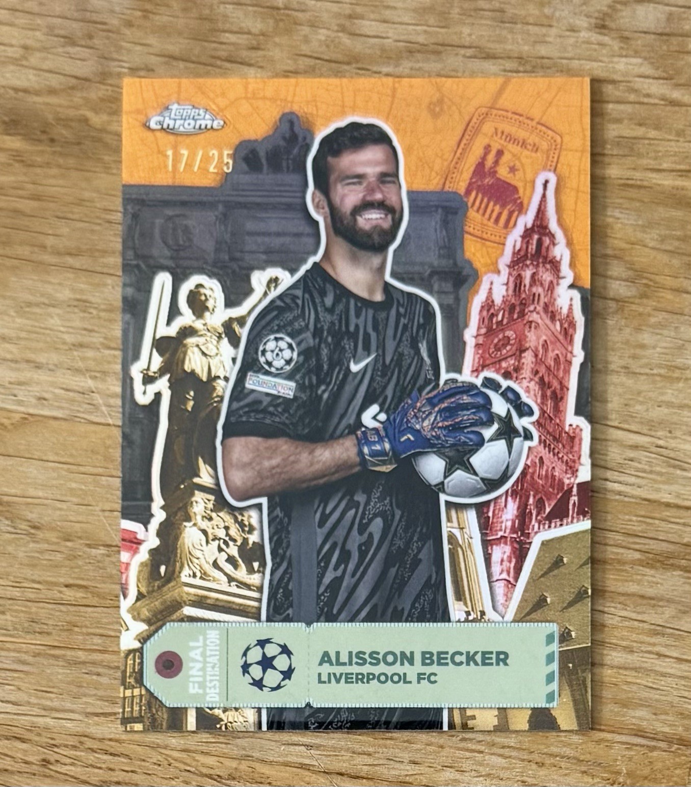 24/25 Topps Chrome UCC Alisson Becker Liverpool Final Destination /25 for sale on Ebay
