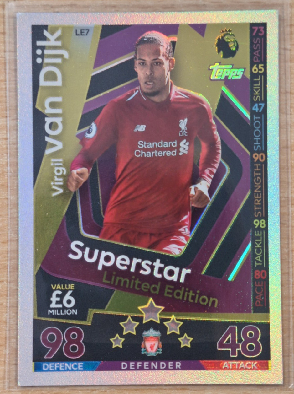 TOPPS MATCH ATTAX EPL 2018/19- VIRGIL VAN DIJK -LIVERPOOL- LIMITED EDITION FOIL for sale on Ebay