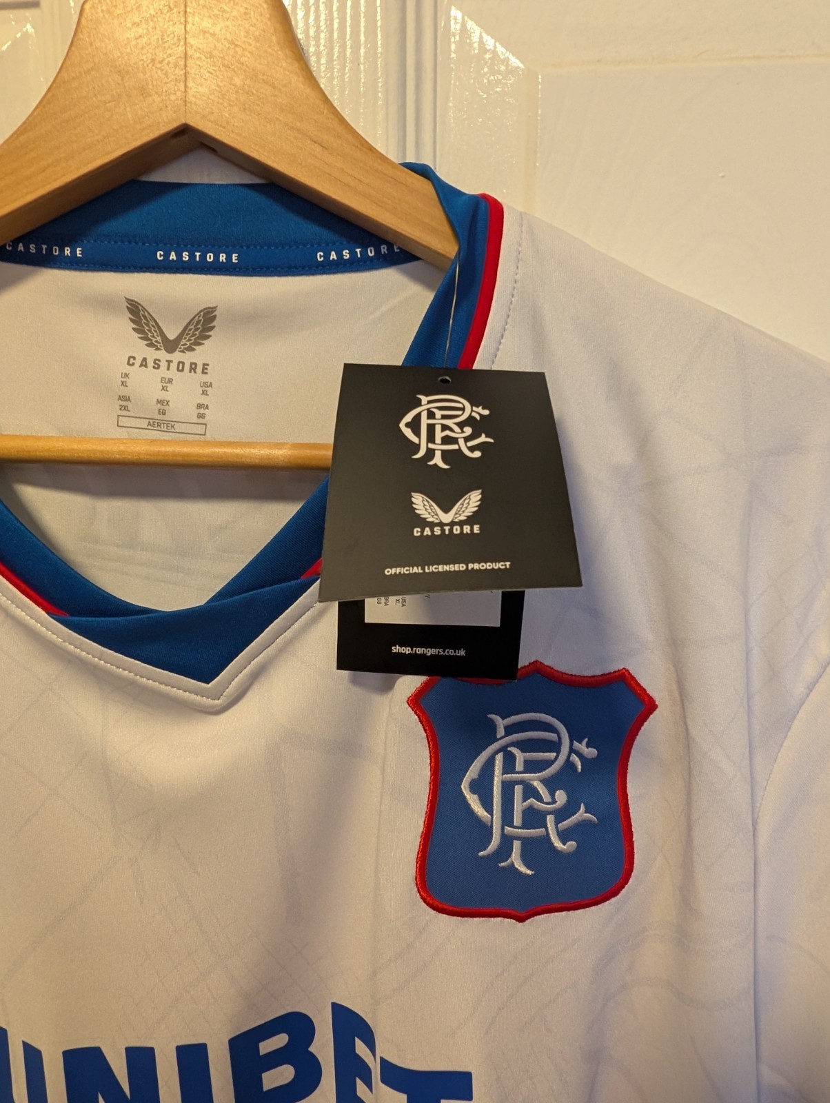 Glasgow Rangers white Away Shirt Size XL (brand new with labels )  for sale on Ebay