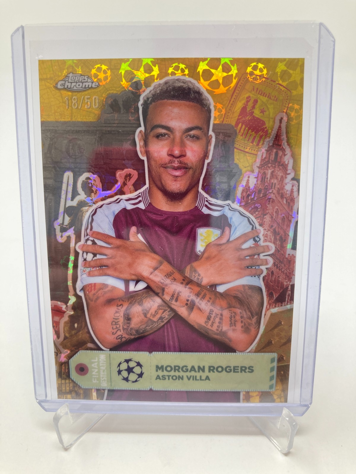 TOPPS CHROME LOGOFRACTOR 24/25 MORGAN ROGERS ASTON VILLA FINAL DESTINATION 18/50 for sale on Ebay