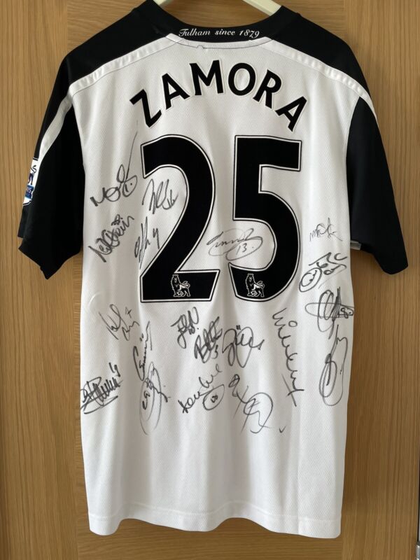 Fulham Bobby Zamora Signed Football Shirt Jersey Size L for sale on Ebay
