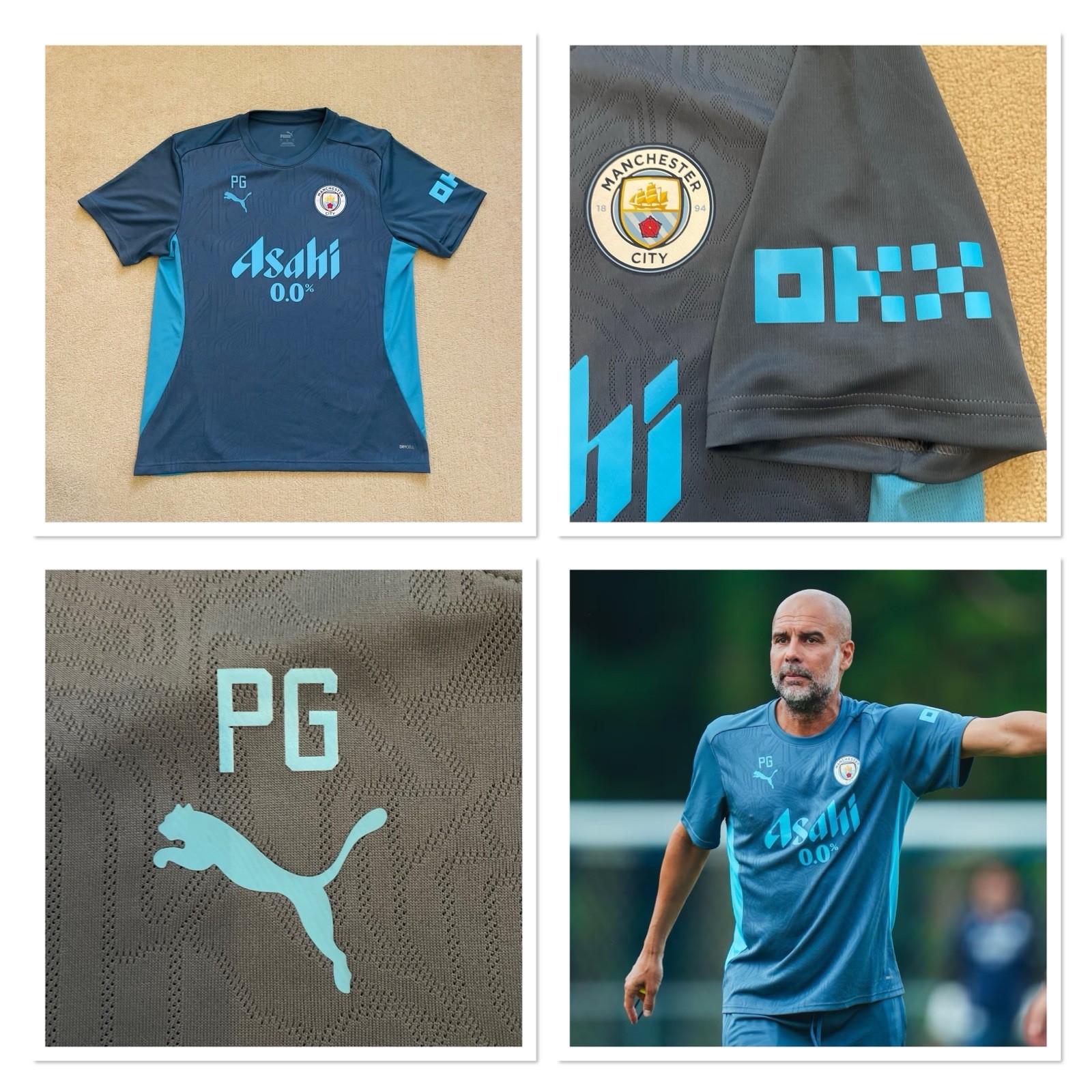 Manchester city puma player/staff issue Worn pro training t-shirt PEP GUARDIOLA for sale on Ebay