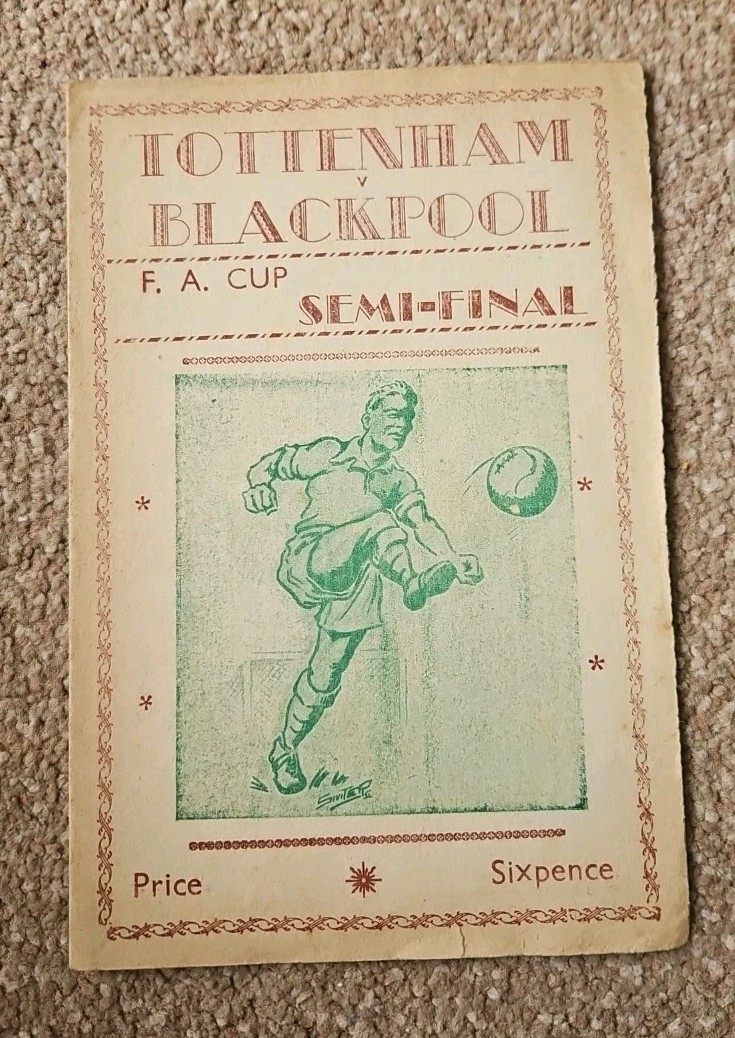 Tottenham V Blackpool 1948 Fa Cup Semi Final PIRATE for sale on Ebay