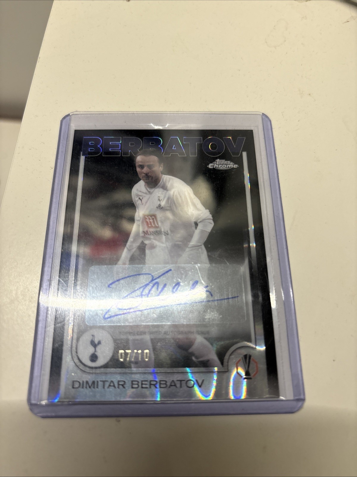 Topps Dimitar Berbatov 2024/25 Chrome Auto Card Tottenham Hotspur 7/10 for sale on Ebay