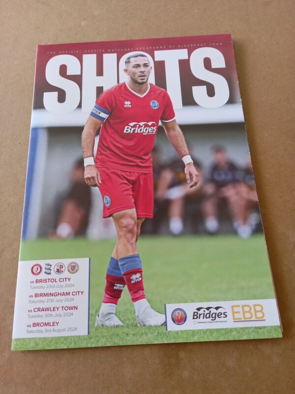 Aldershot V Bristol City / Birmingham/ Crawley/ Bromley ,4 In 1 Fr Prog 2024/25 for sale on Ebay
