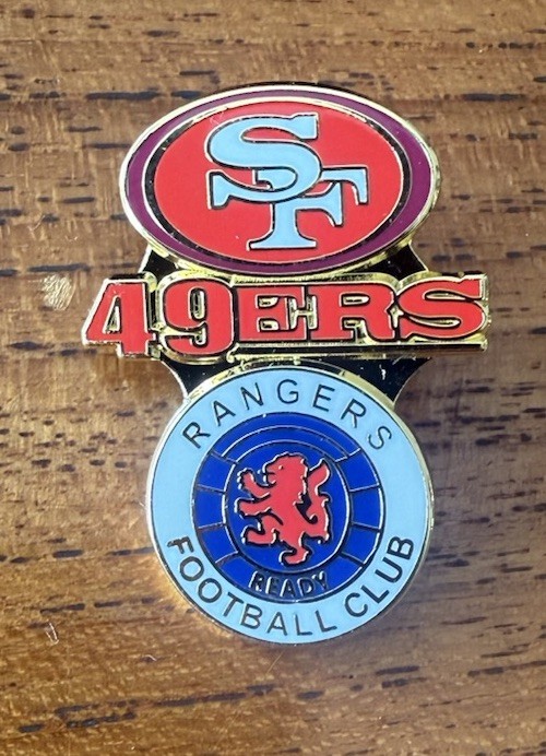Glasgow Rangers San Francisco 49ers Football Enamel Lapel Pin Badge Scotland for sale on Ebay