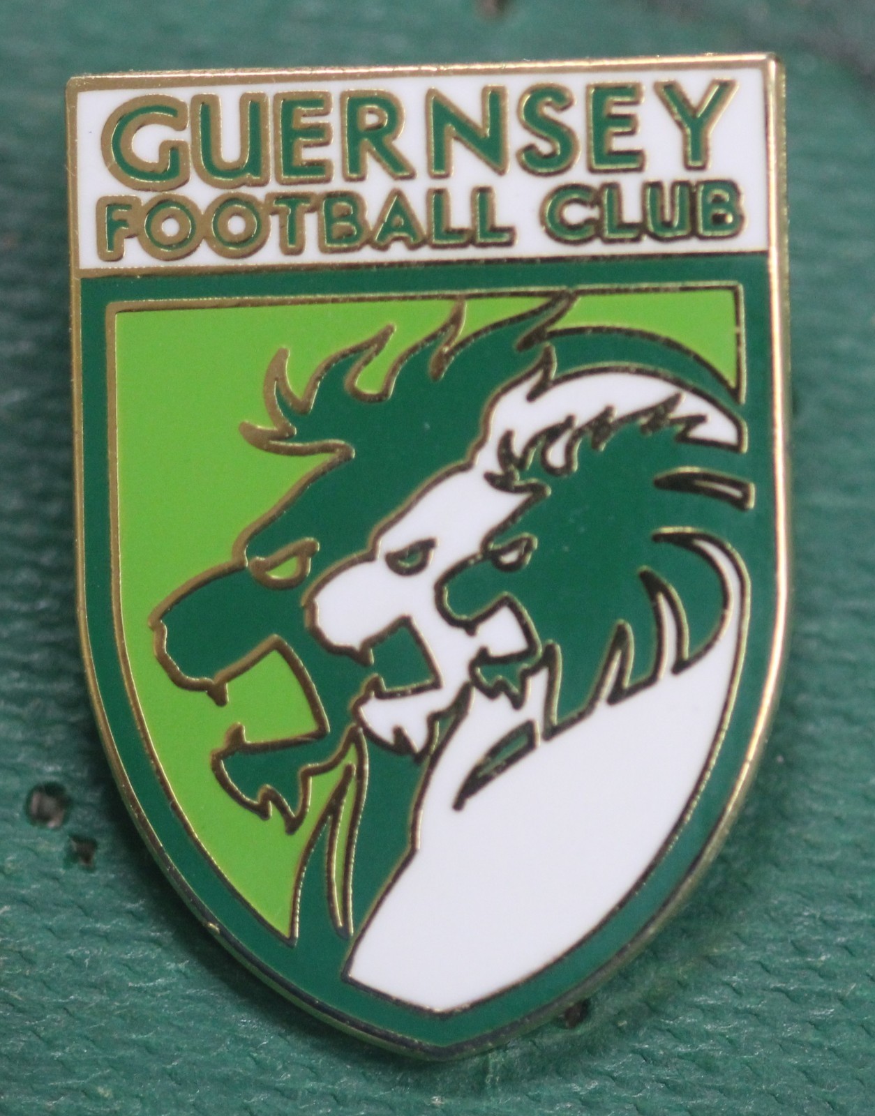 RARE England Channel Islands Guernsey FC Football Club Enamel Pin Badge for sale on Ebay