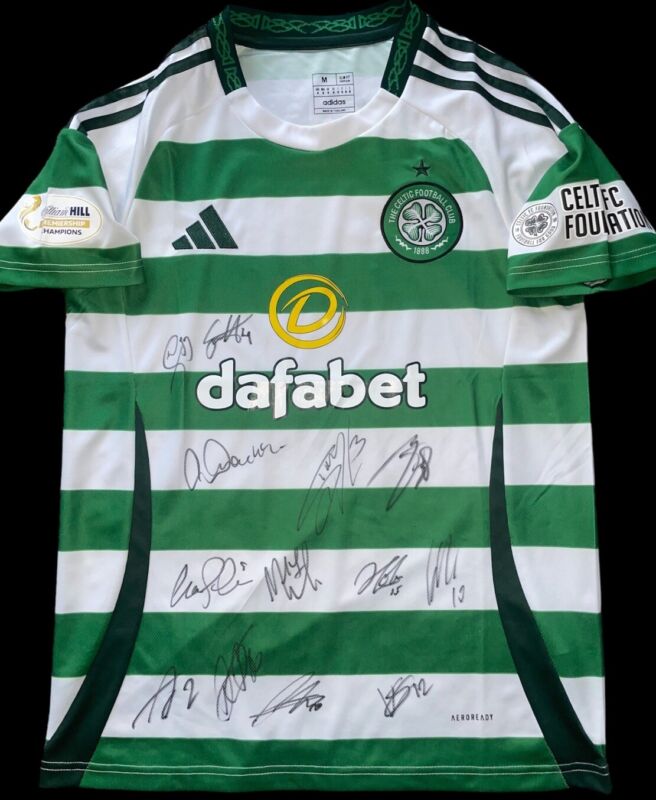 SQUAD Signed Celtic FC 2024/25 Home Shirt - With Photo Proof for sale on Ebay