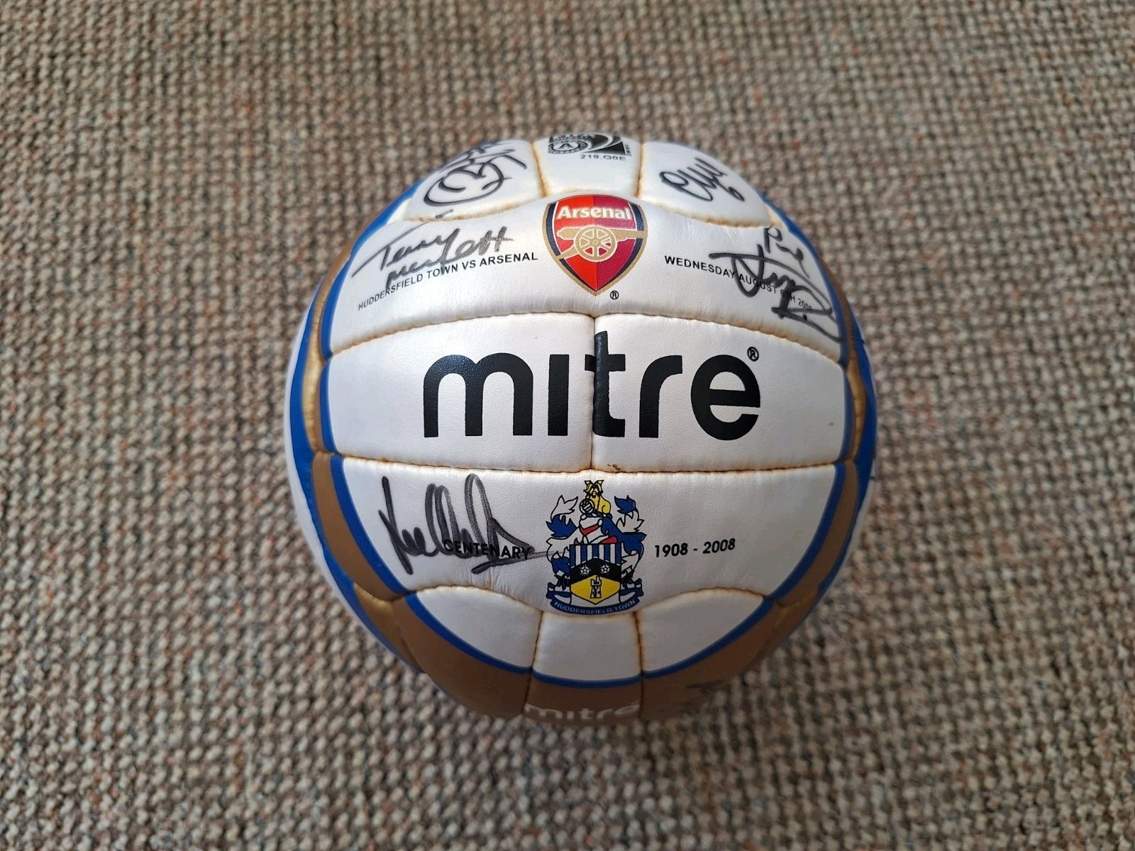 Huddersfield 2008 (Signed) V Arsenal Match Used Football -  Centenary Season for sale on Ebay