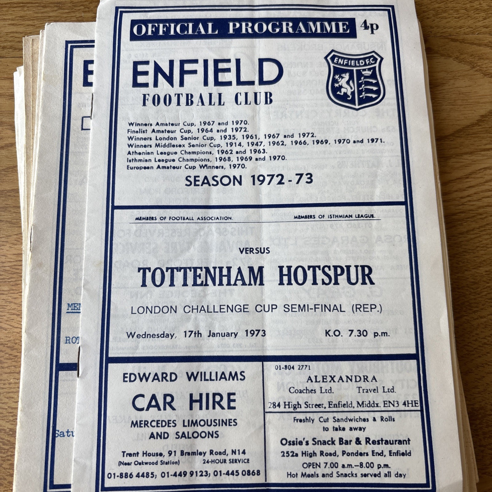 Enfield FC programmes  Various 1973 - 1982  (17 In Total) for sale on Ebay