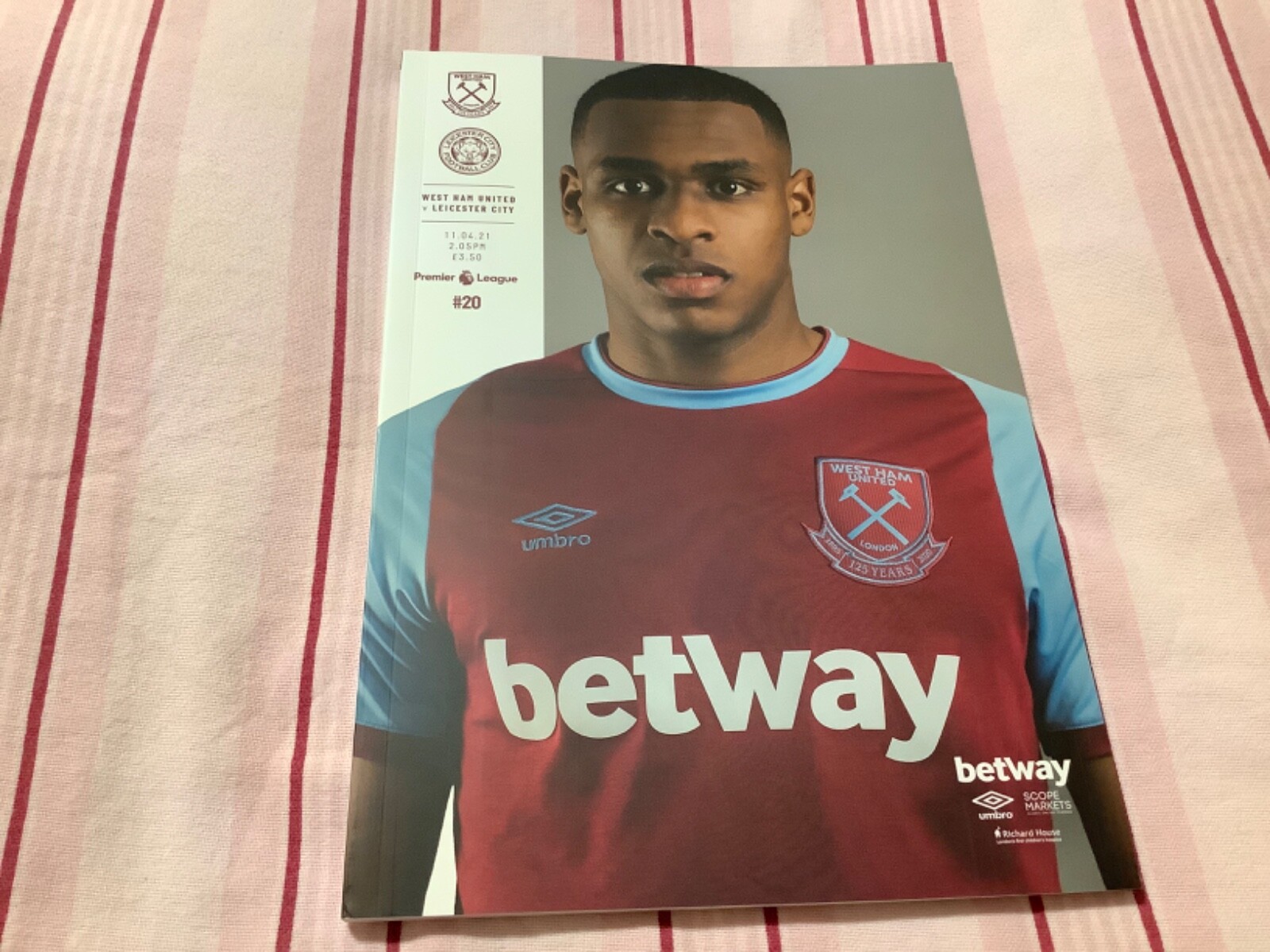 West Ham v Leicester City 2020/21 Season  - 11.04.2021 Premier League for sale on Ebay