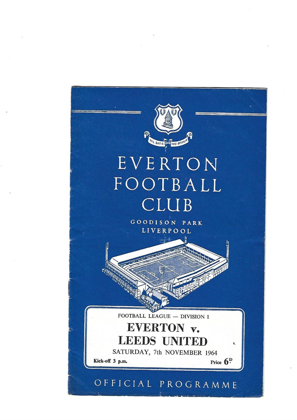 EVERTON FC  VS LEEDS UNITED FC  NOVEMBER  1964 for sale on Ebay