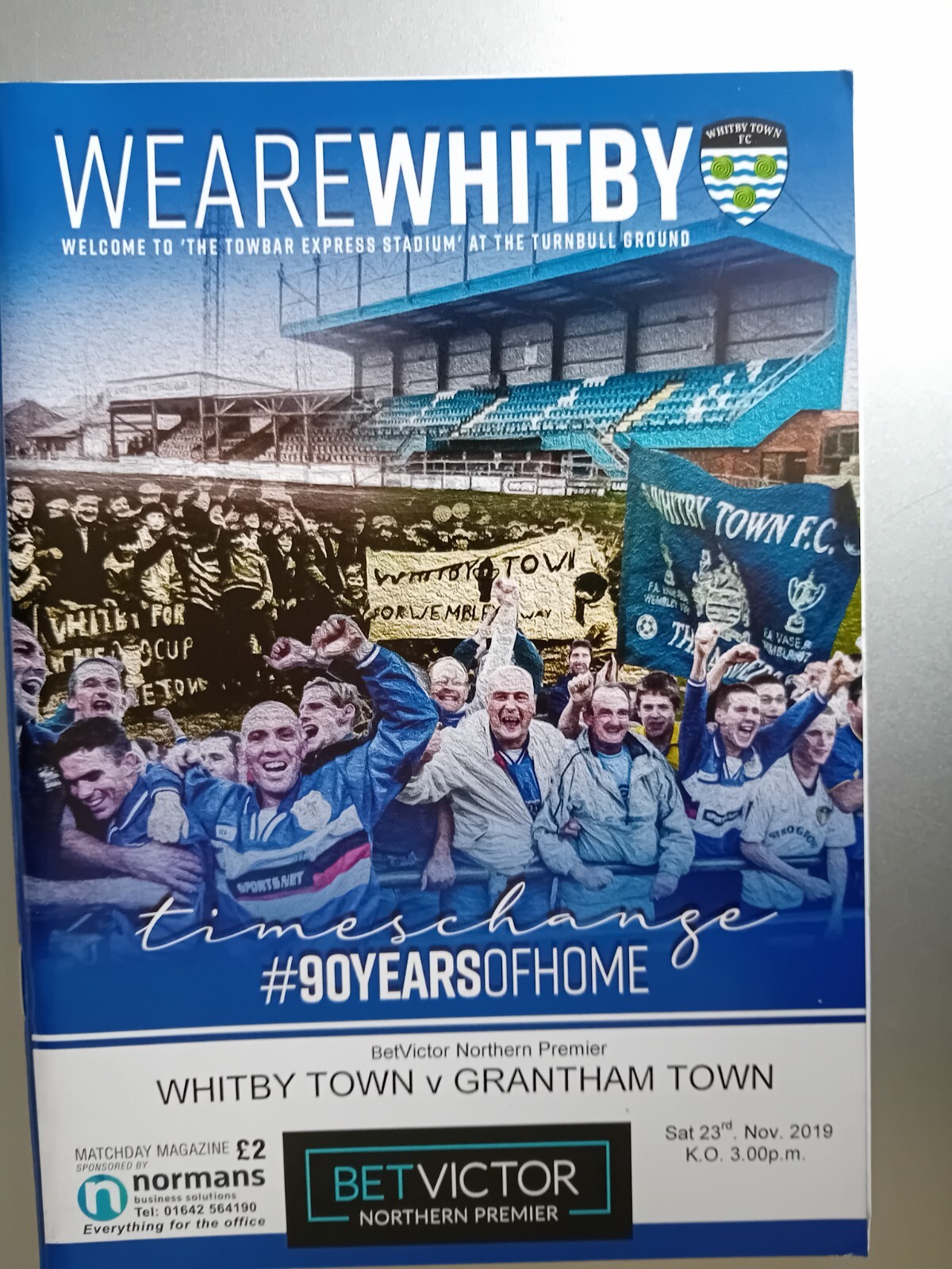 Programme Whitby Town v Grantham Town 23rd November 2019 for sale on Ebay