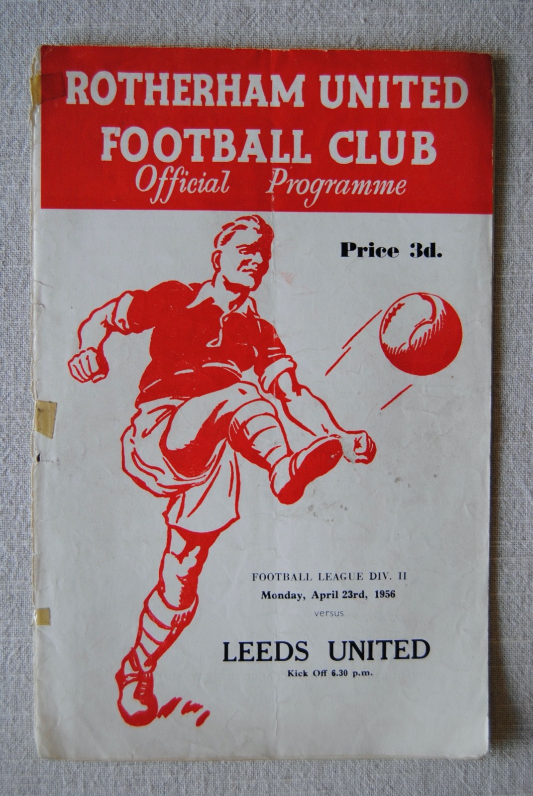 1955-56 Rotherham Utd v Leeds Utd Football Programme 23 April 1956 for sale on Ebay