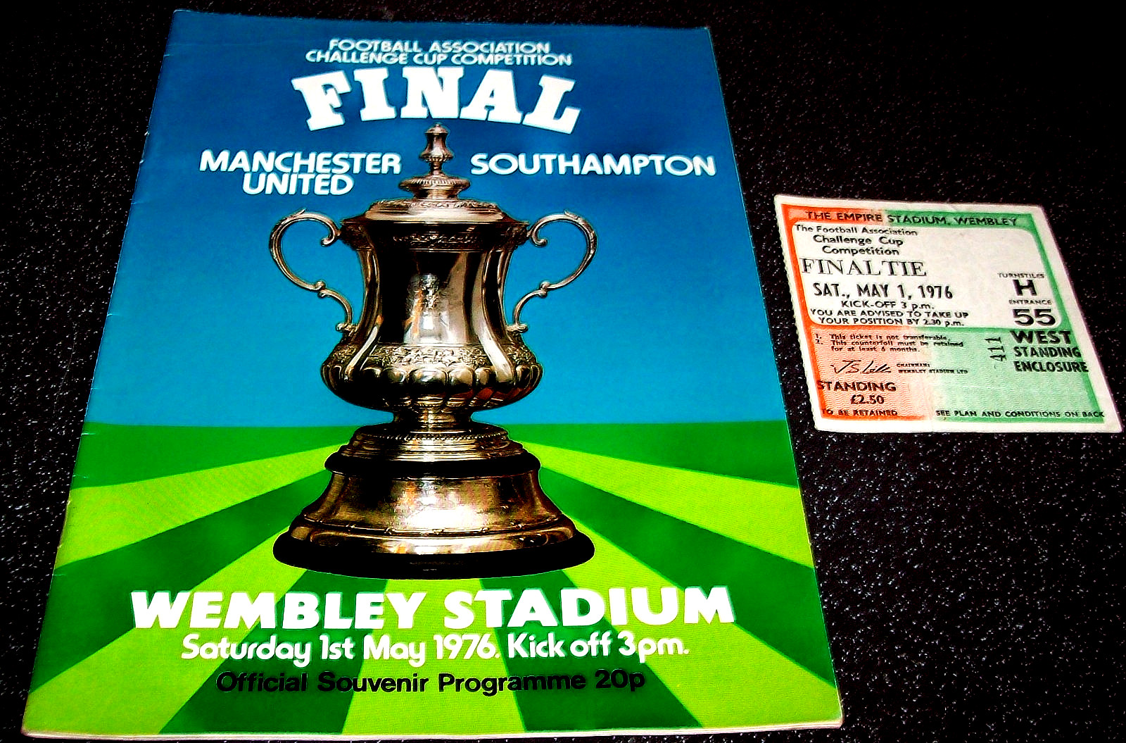 Vintage - F.A. CUP FINAL PROGRAMME May 1976 - Man Utd v Southampton + TICKET VG+ for sale on Ebay