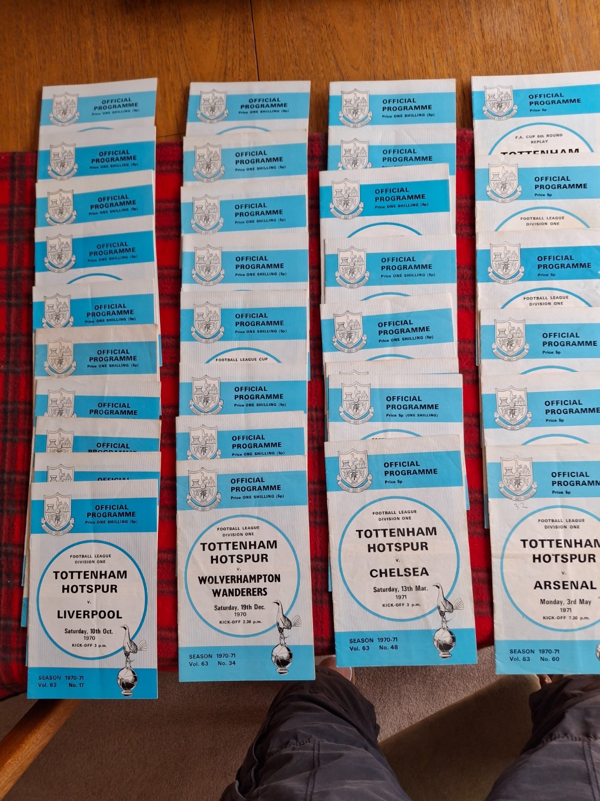 COMPLETE SET TOTTENHAM HOME PROGRAMMES X 32 1970-71 for sale on Ebay
