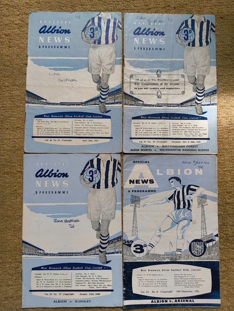 WEST BROMWICH ALBION Programs 1957-61 for sale on Ebay