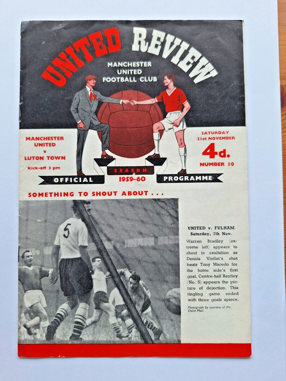 Manchester United v Luton Town Season 1959-60 Football Programme for sale on Ebay