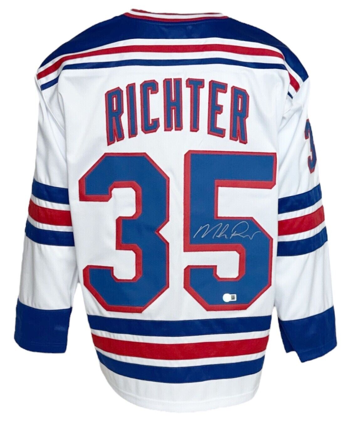 New York Rangers Mike Richter Autographed Pro Style White Jersey BAS Authenti... for sale on Ebay