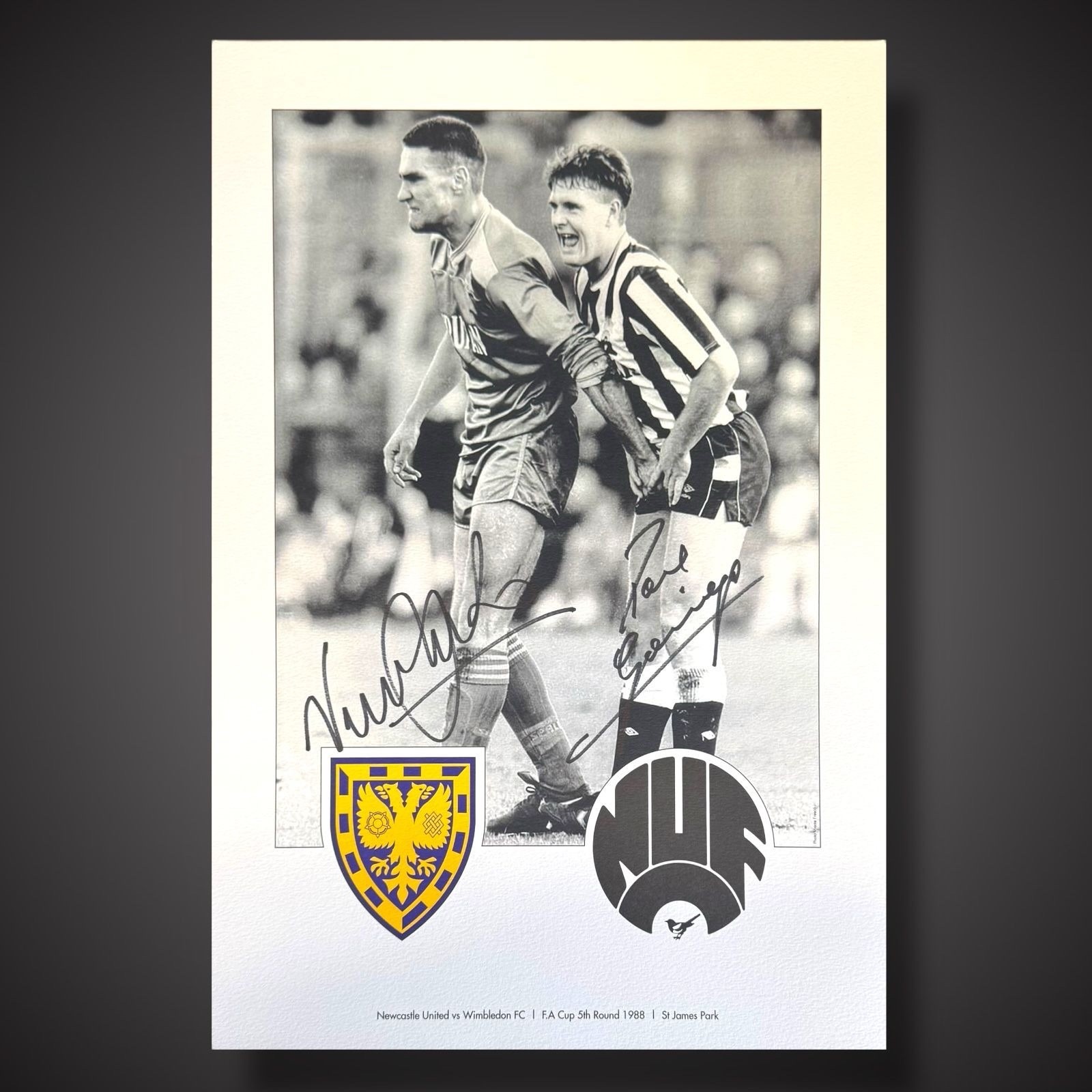 Paul Gascoinge & Vinnie Jones Hand  Signed Wembley Vs Newcastle Photo Bid Fr £20 for sale on Ebay