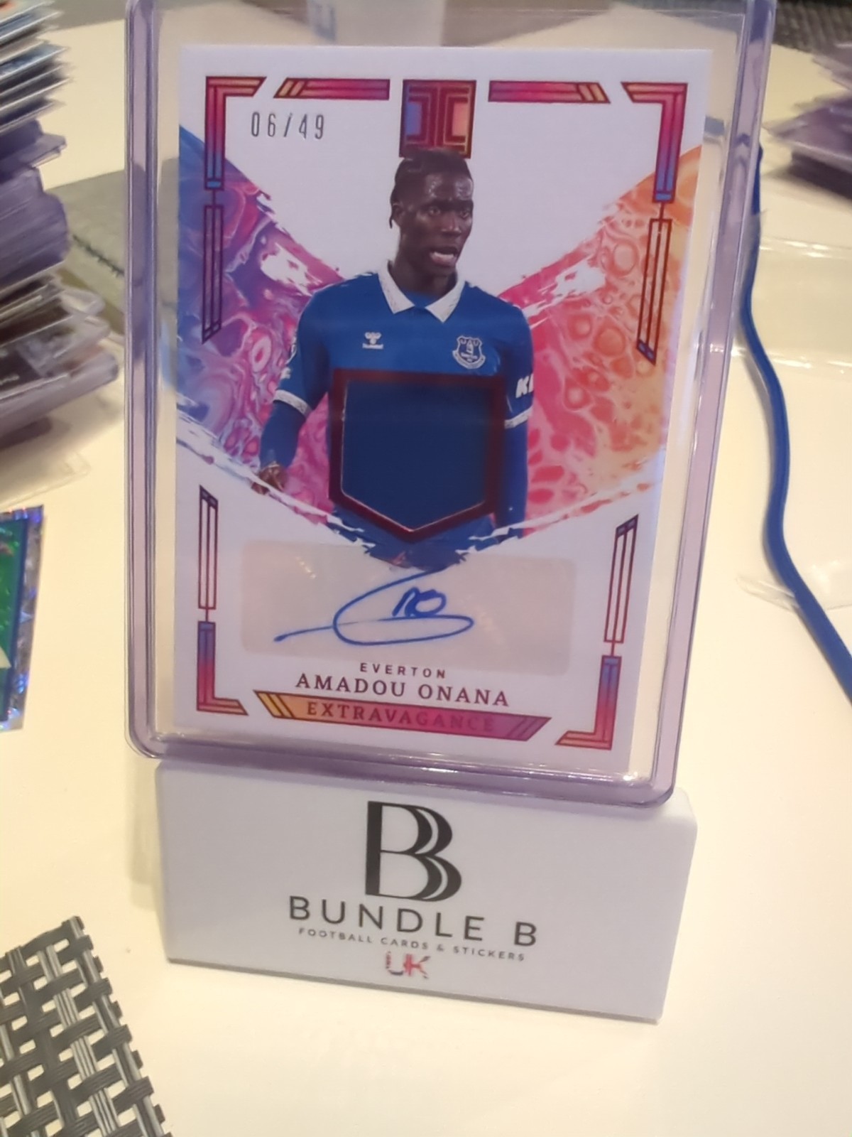 Amadou Onana /49 Auto + Patch - Panini Impeccable Soccer 2023/24 - Everton Relic for sale on Ebay