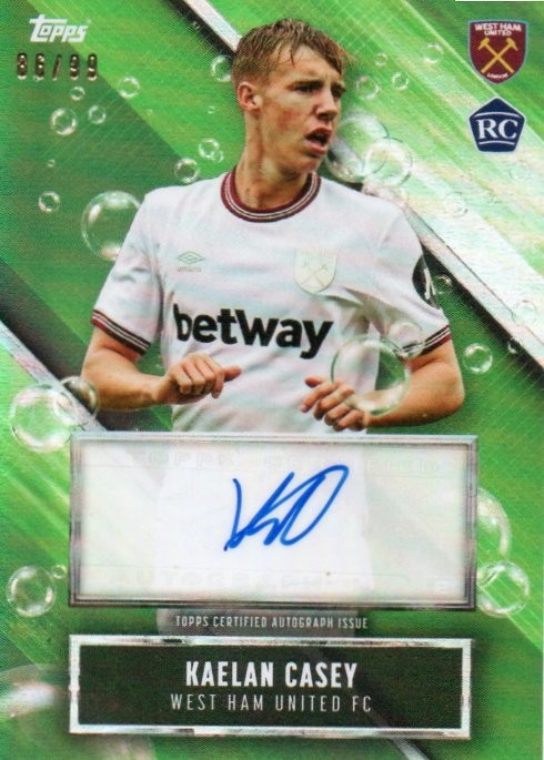 TOPPS WEST HAM TEAM SET 2023-2024 Kaelan Casey Rookie Card Auto /99 for sale on Ebay