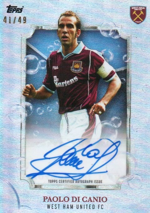 TOPPS WEST HAM TEAM SET 2023-2024 Paolo Di Canio  Auto /49 for sale on Ebay