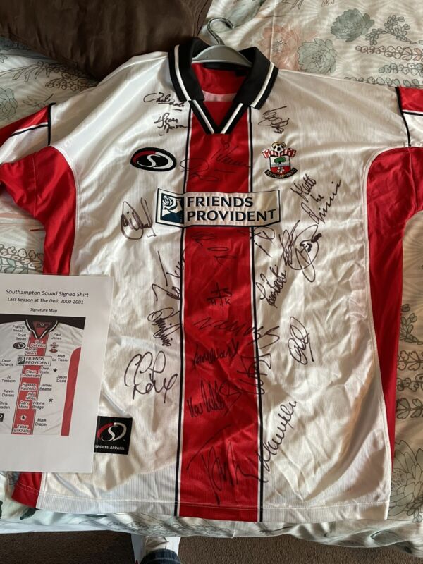 Signed Southampton Shirt From Last Squad At The Dell 2001 for sale on Ebay