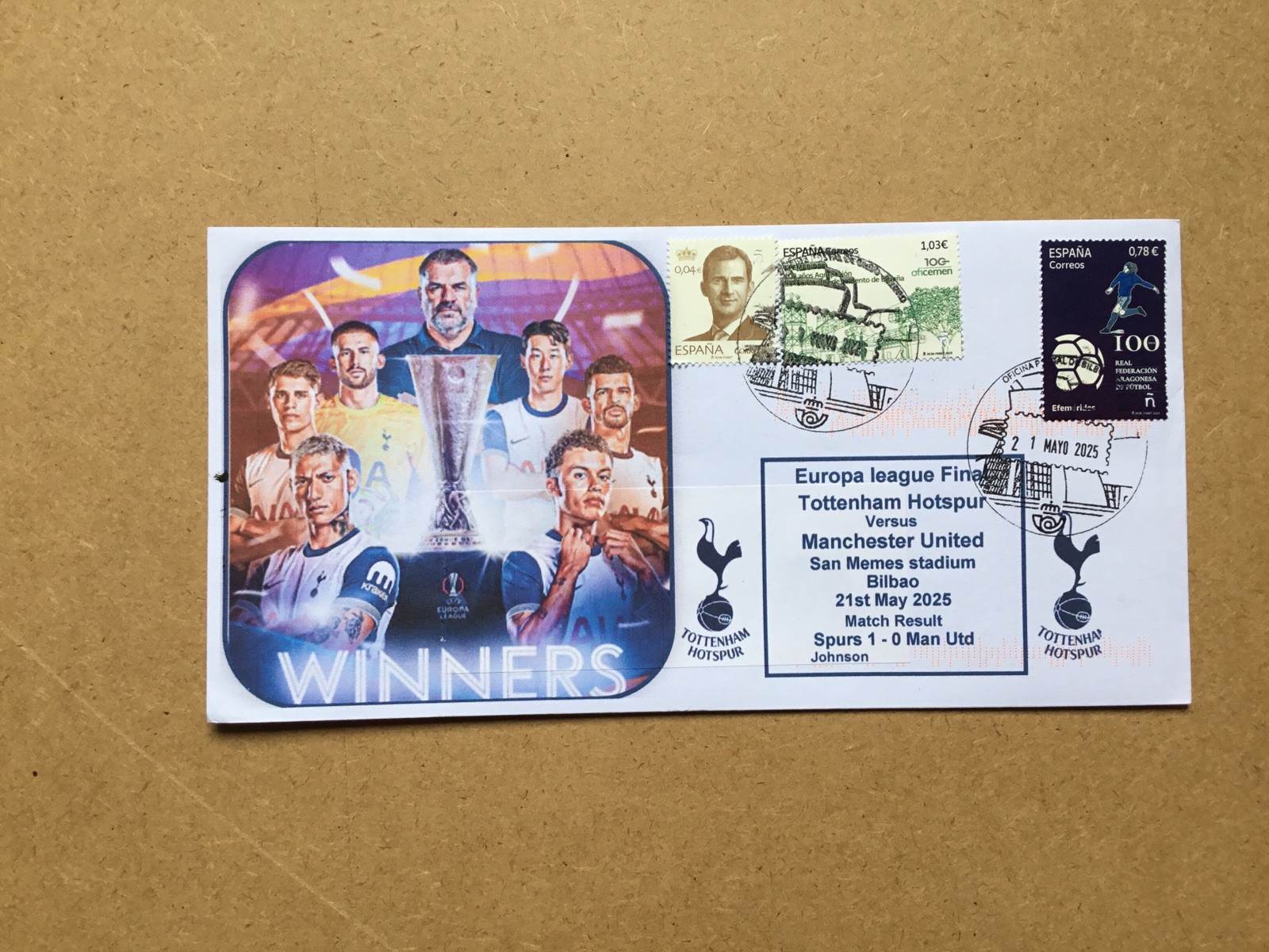 Tottenham Hotspur Uefa Europa League Winners 2024/2025 First Day Cover for sale on Ebay