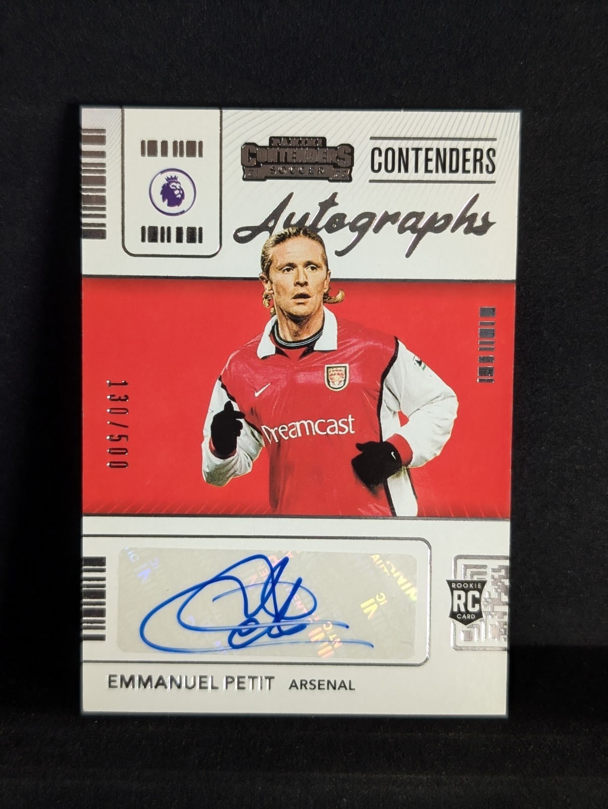 Emmanuel Petit Auto /500 RC 2022 Panini Contenders Arsenal France Autograph for sale on Ebay