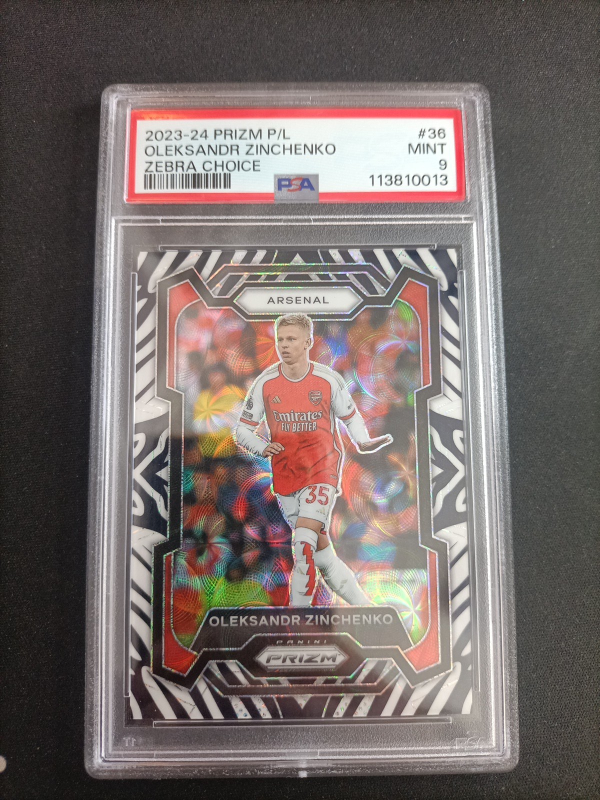 Panini Prizm 2023-24 Zinchenko Zebra /15 Psa 9 Arsenal for sale on Ebay