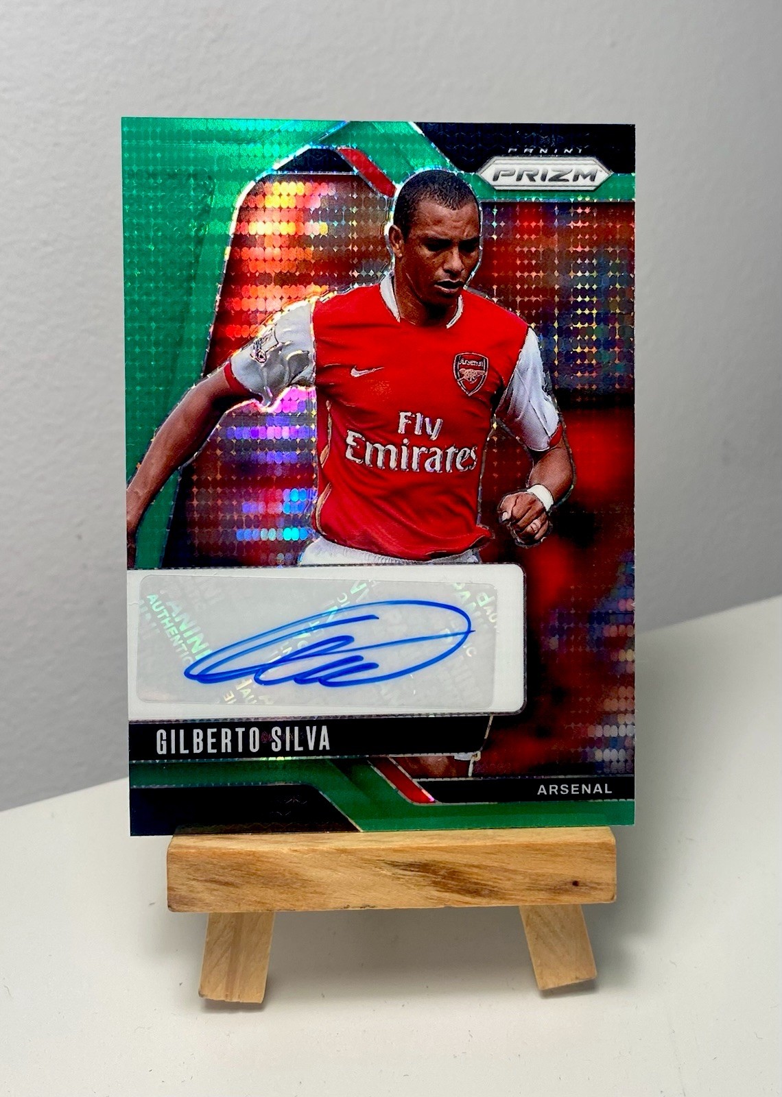 24/25 Panini Prizm Premier League Gilberto Silva Green Shimmer Auto Arsenal  for sale on Ebay