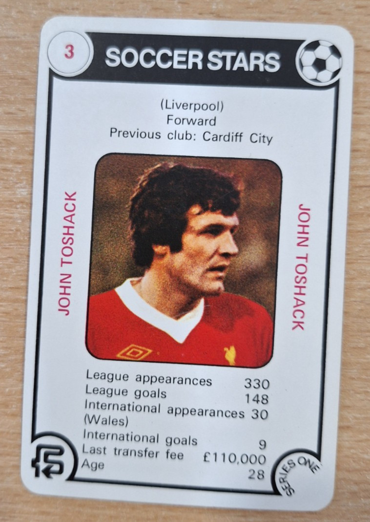 VINTAGE FKS TRUMP SOCCER STARS 1977/78 SERIES 1- JOHN TOSHACK - LIVERPOOL for sale on Ebay