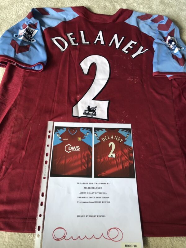 Match Worn Mark Delaney Aston Villa vs Liverpool Football Shirt  for sale on Ebay