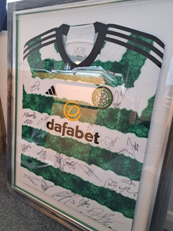Framed Signed Celtic Top. Double Winners 🏆  for sale on Ebay