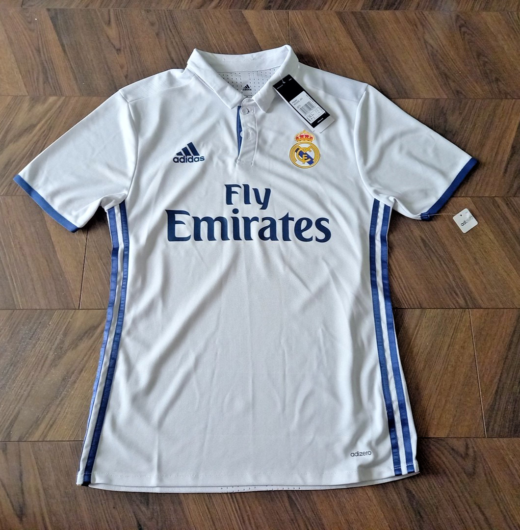 NEW RARE REAL MADRID 2016 HOME RETRO  SHIRT  SPAIN ADIZERO JERSEY ADIDAS  Size M for sale on Ebay