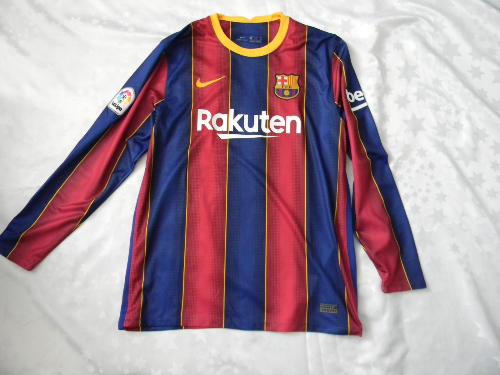 Barcelona XL home shirt rarer long sleeve version for sale on Ebay