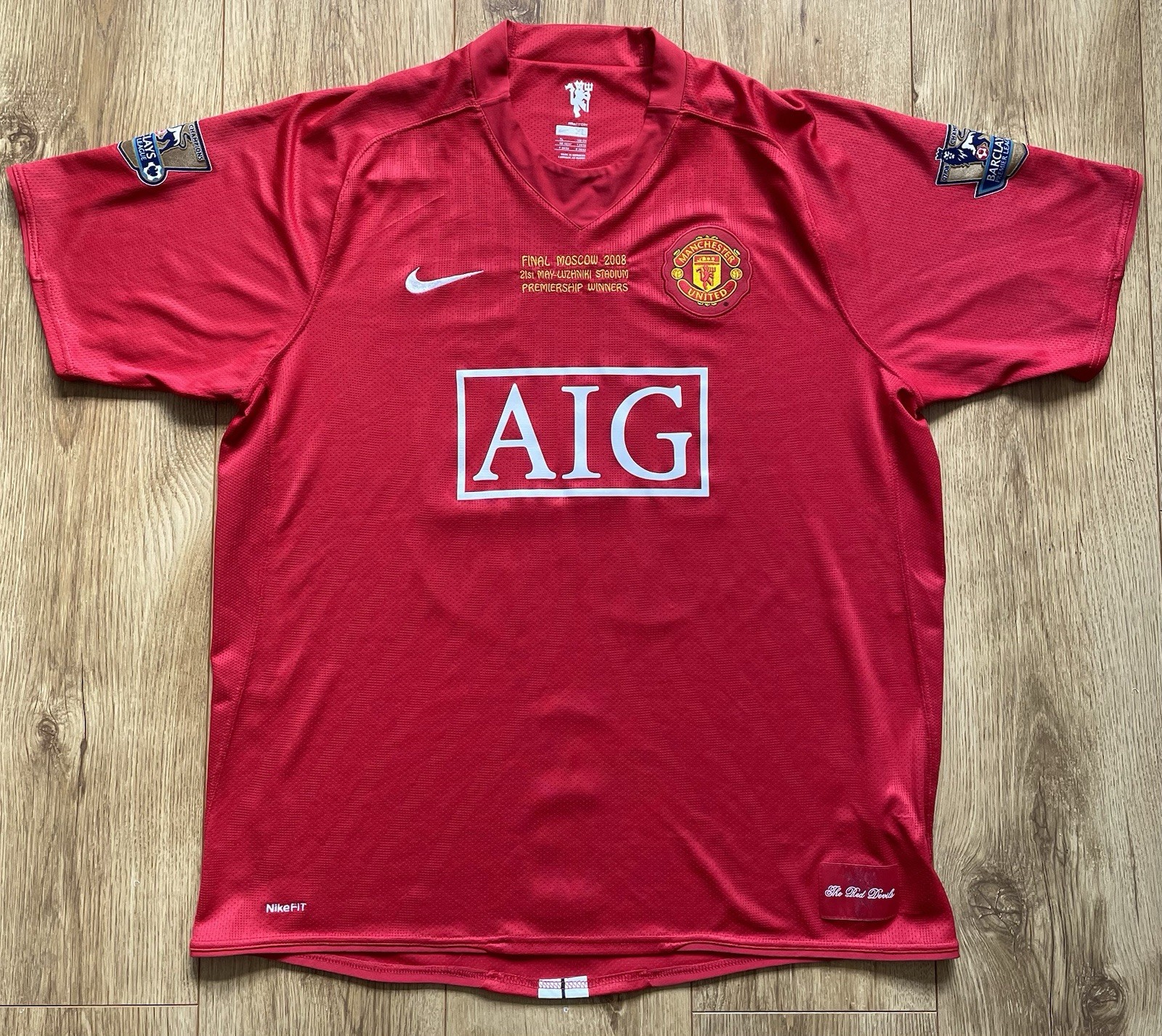 Manchester United Home Football Shirt Final Moscow 2008 for sale on Ebay