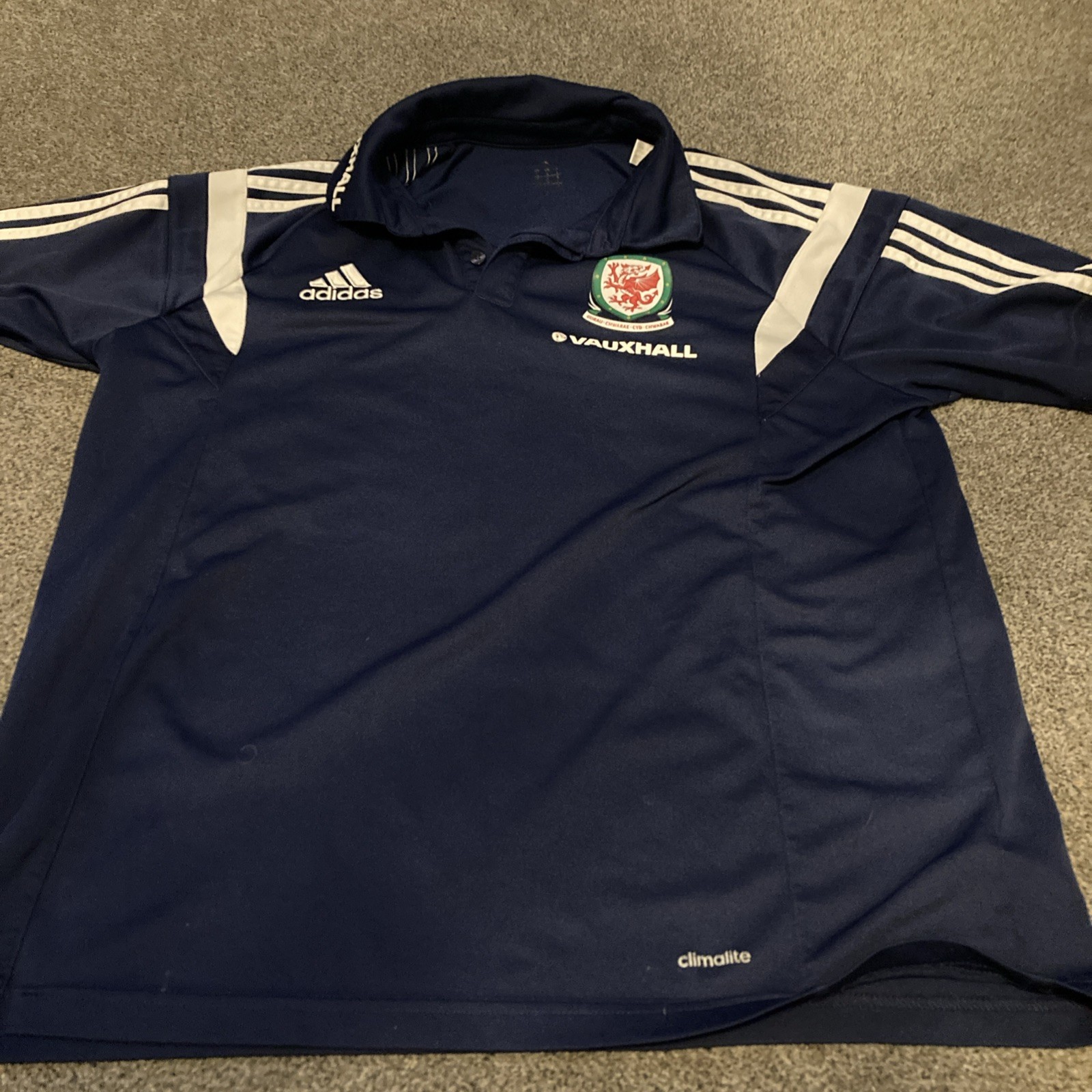 Wales Polo Football Shirt Dark Blue Size Large for sale on Ebay