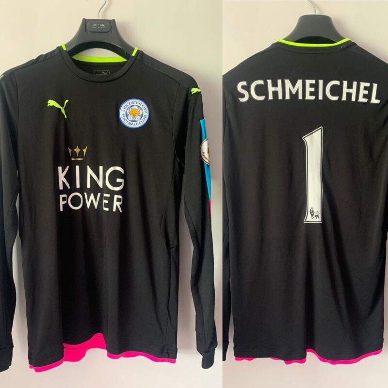 Leicester City Goalkeeper Football Shirt 2016 Schmeichel Large  for sale on Ebay
