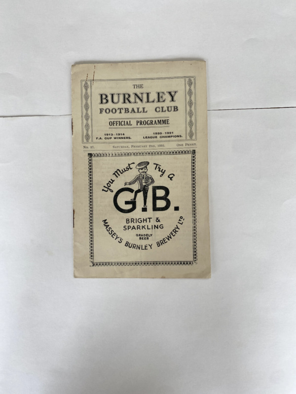BURNLEY 1935 *Good Condition Football Programme* for sale on Ebay