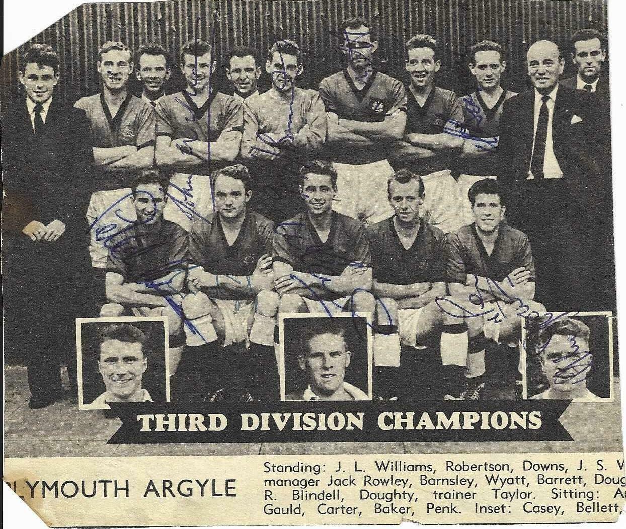 Plymouth 1957/58 Teamgroup - hand signed x 9 for sale on Ebay